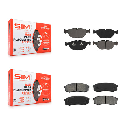 Front Rear Semi-Metallic Brake Pads Kit For 2000 Mercedes-Benz C43 AMG KSM-100540