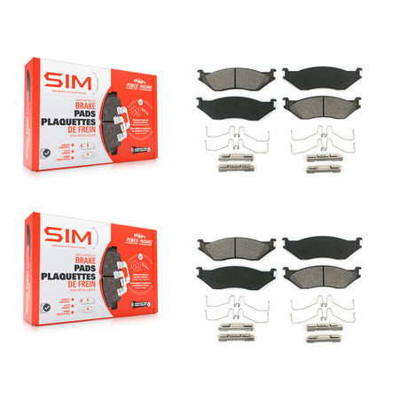 Front Rear Semi-Metallic Brake Pads Kit For Ford F-450 Super Duty F-550 International IC KSM-100545