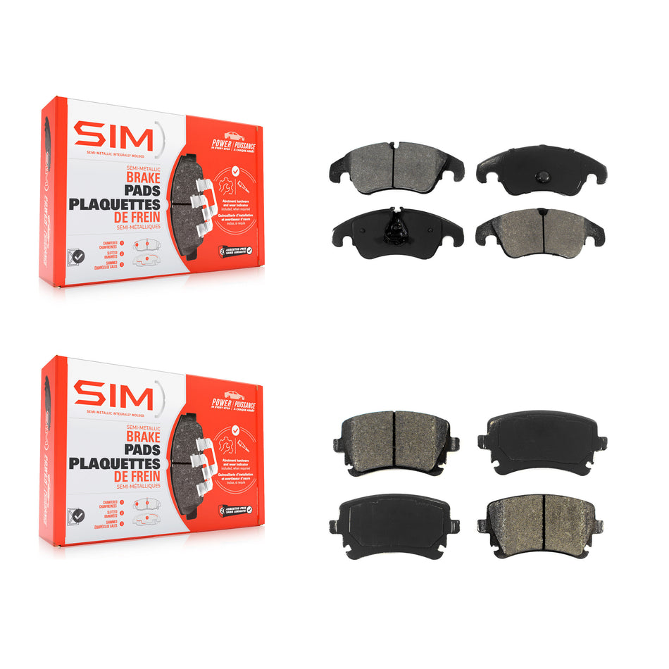 Front Rear Semi-Metallic Brake Pads Kit For 2013-2014 Audi A4 allroad KSM-100555
