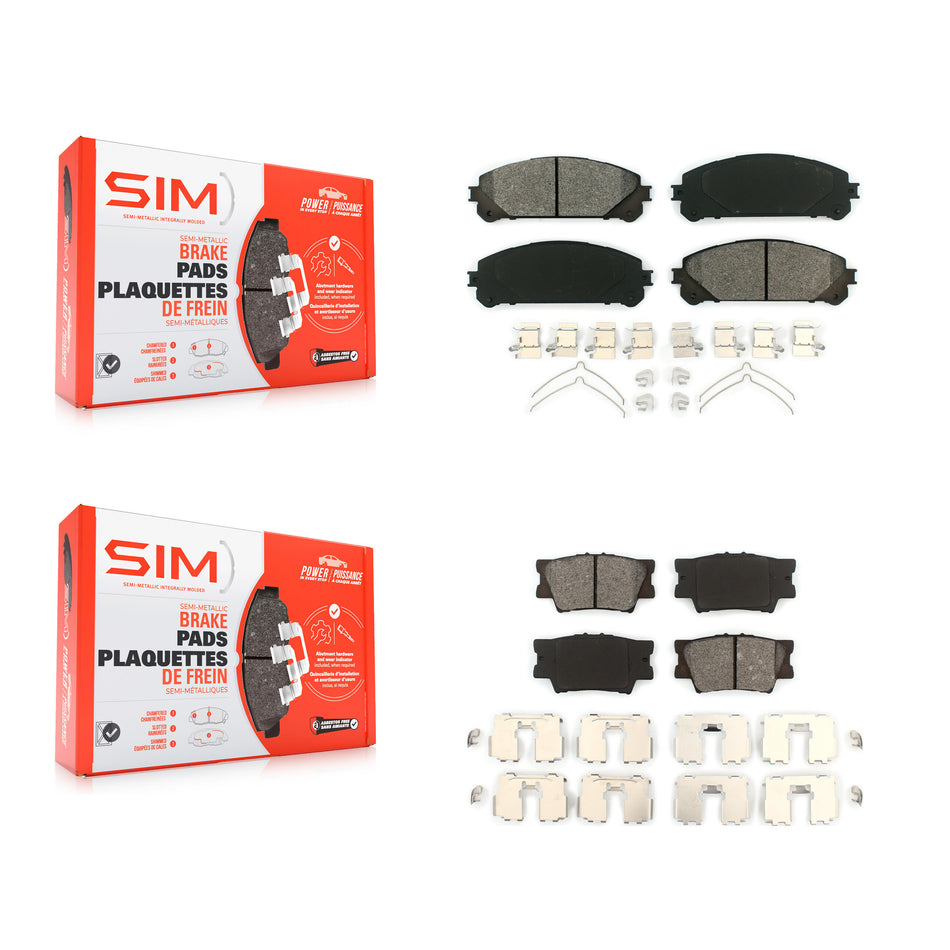 Front Rear Semi-Metallic Brake Pads Kit For 22 Toyota Camry TRD With Manual Parking KSM-100565
