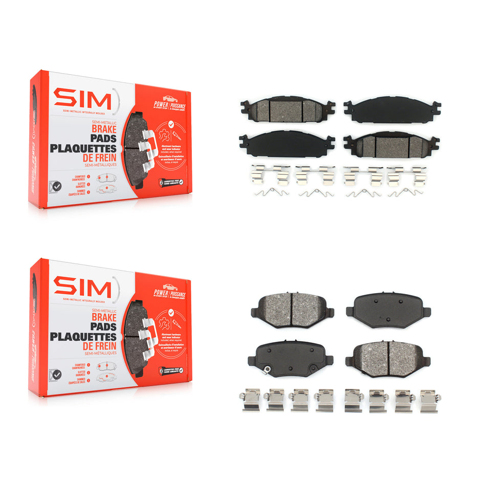 Front Rear Semi-Metallic Brake Pads Kit For 2015 Ford Explorer Without Heavy Duty Brakes KSM-100570