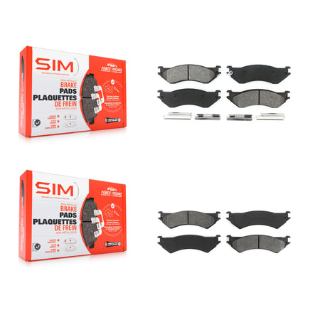 Front Rear Semi-Metallic Brake Pads Kit For 2004 Ford F-150 Heritage With 8 Lug Wheels KSM-100571