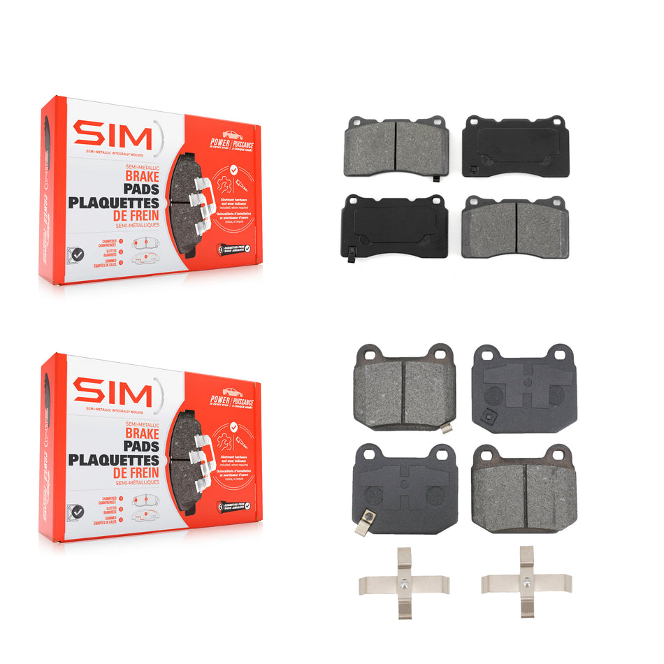 Front Rear Semi-Metallic Brake Pads Kit For Subaru Impreza Mitsubishi Lancer WRX STI BRZ KSM-100576