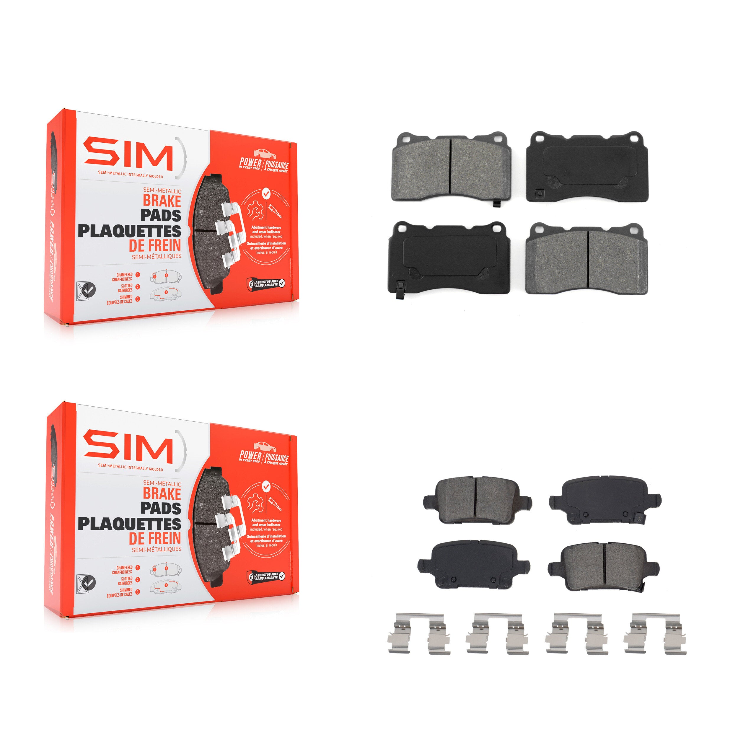 Front Rear Semi-Metallic Brake Pads Kit For Buick Regal Sportback TourX KSM-100578