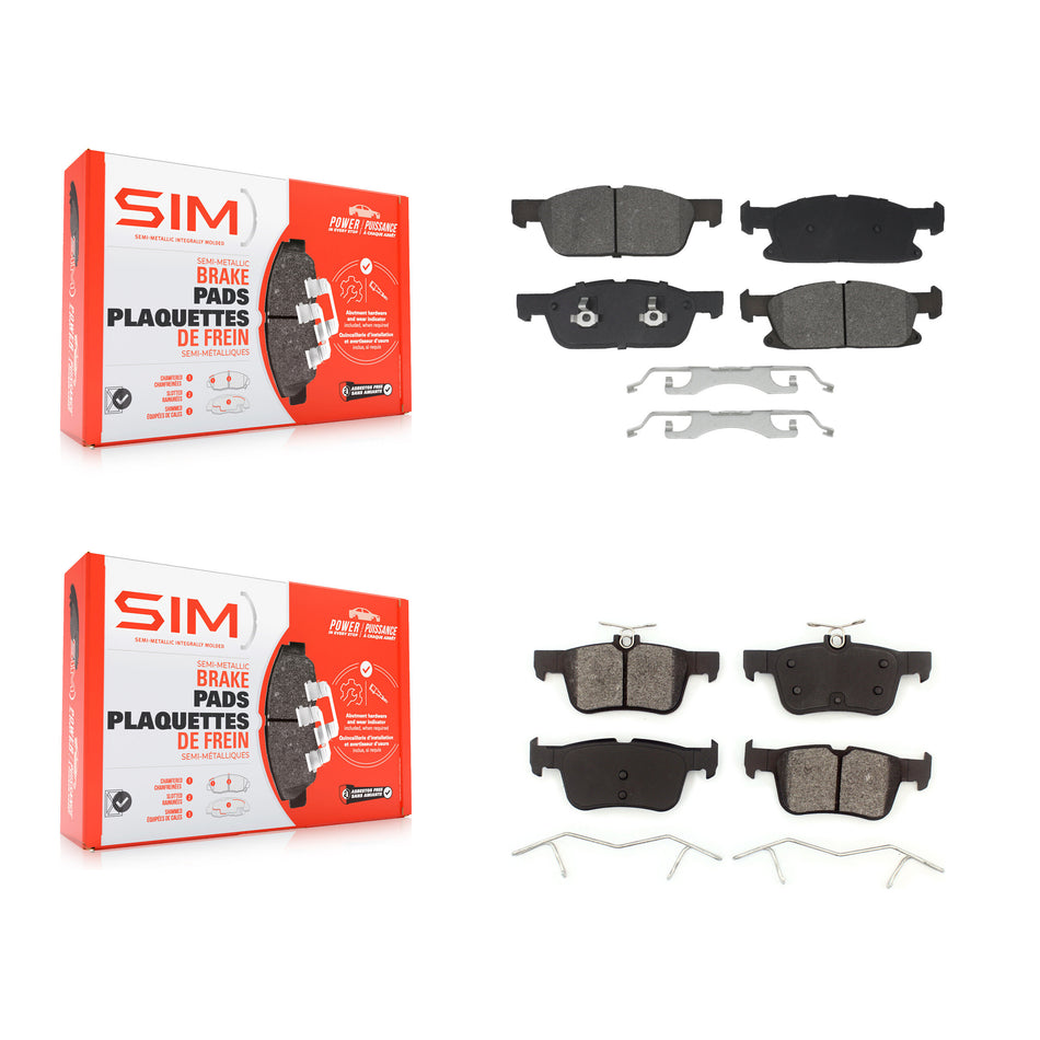 Front Rear Semi-Metallic Brake Pads Kit For Ford Fusion Lincoln MKZ Continental KSM-100595