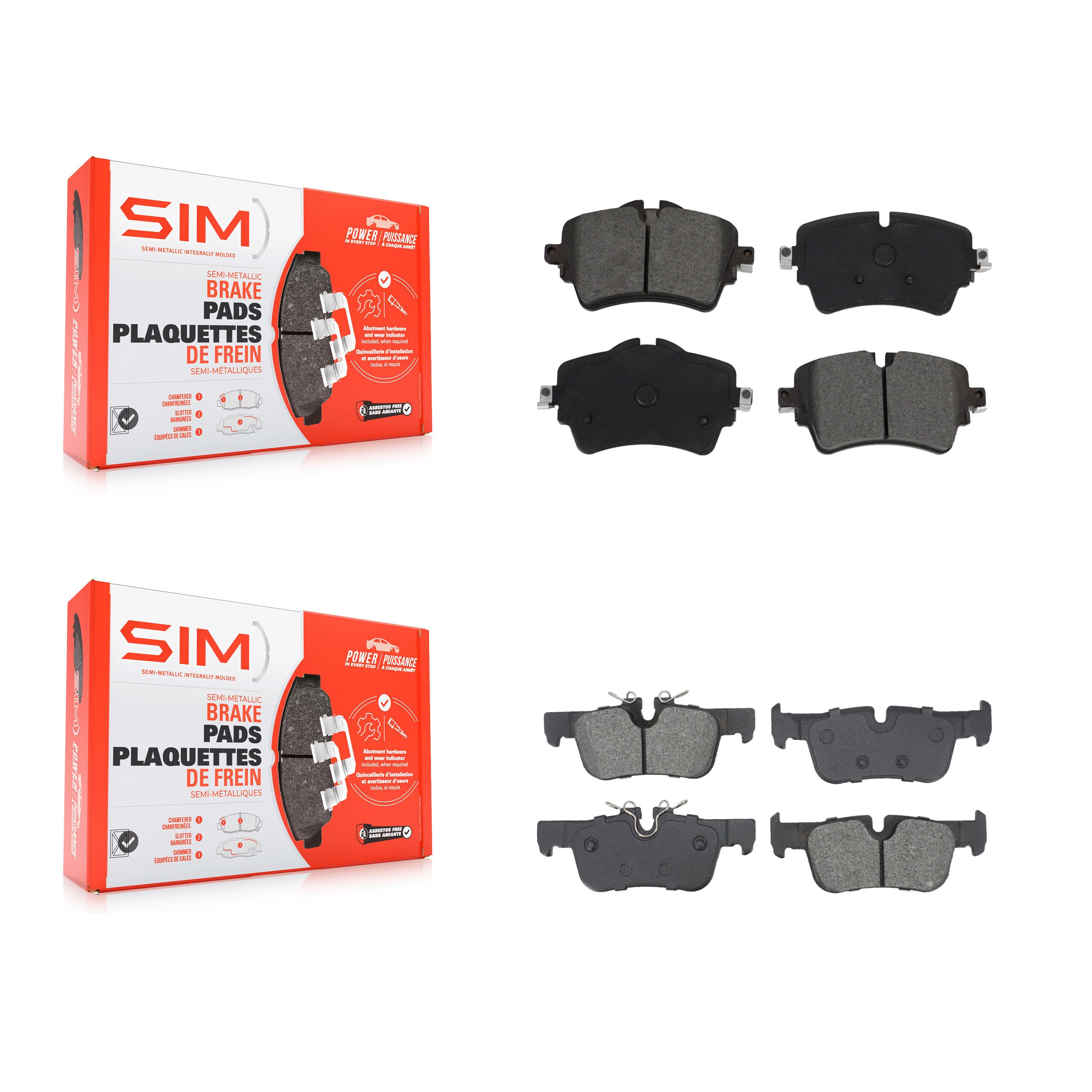 Front Rear Semi-Metallic Brake Pads Kit For Mini Cooper Clubman KSM-100599