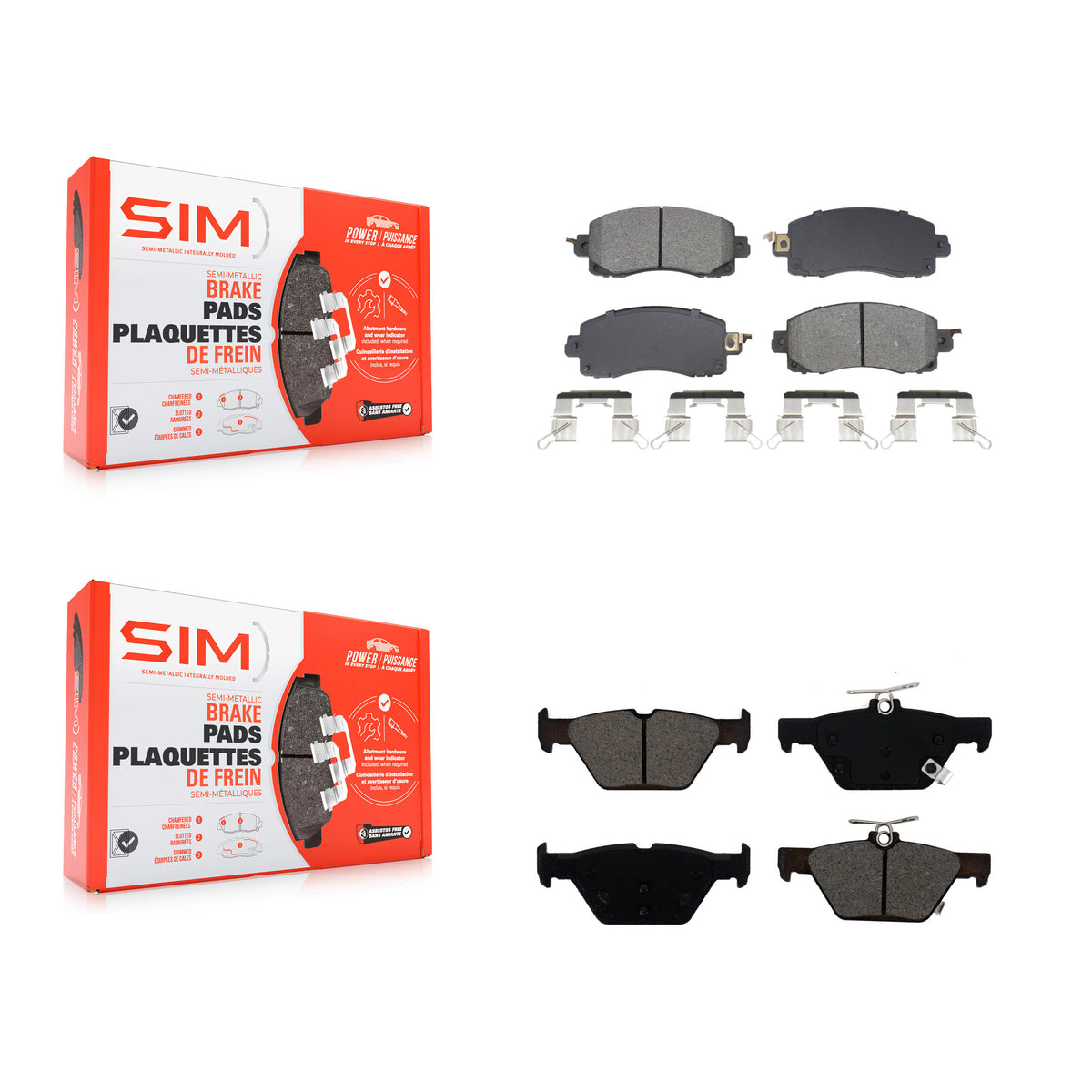 Front Rear Semi-Metallic Brake Pads Kit For Subaru Crosstrek Forester Outback WRX Impreza KSM-100604