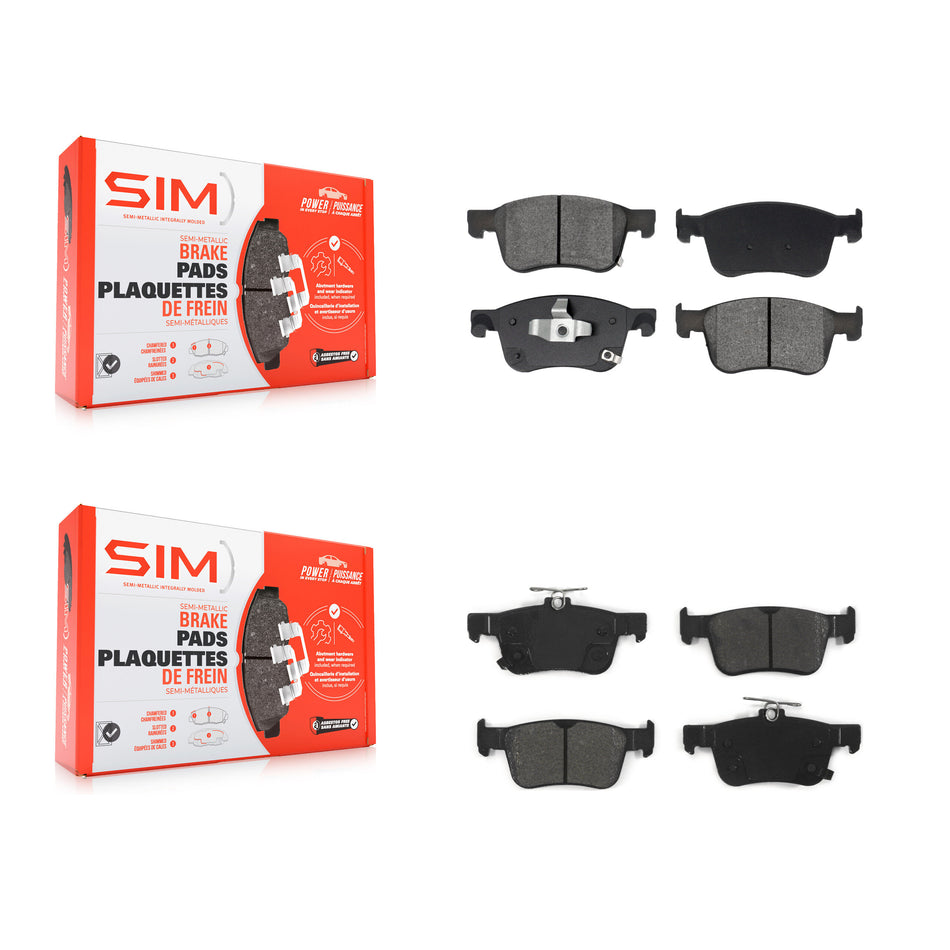 Front Rear Semi-Metallic Brake Pads Kit For 2023-2024 Acura Integra 1.5L KSM-100611