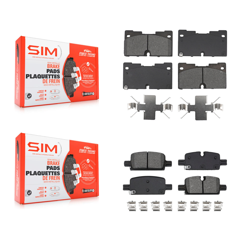 Front Rear Semi-Metallic Brake Pads Kit For GMC Chevrolet Silverado 1500 Sierra Yukon XL KSM-100614