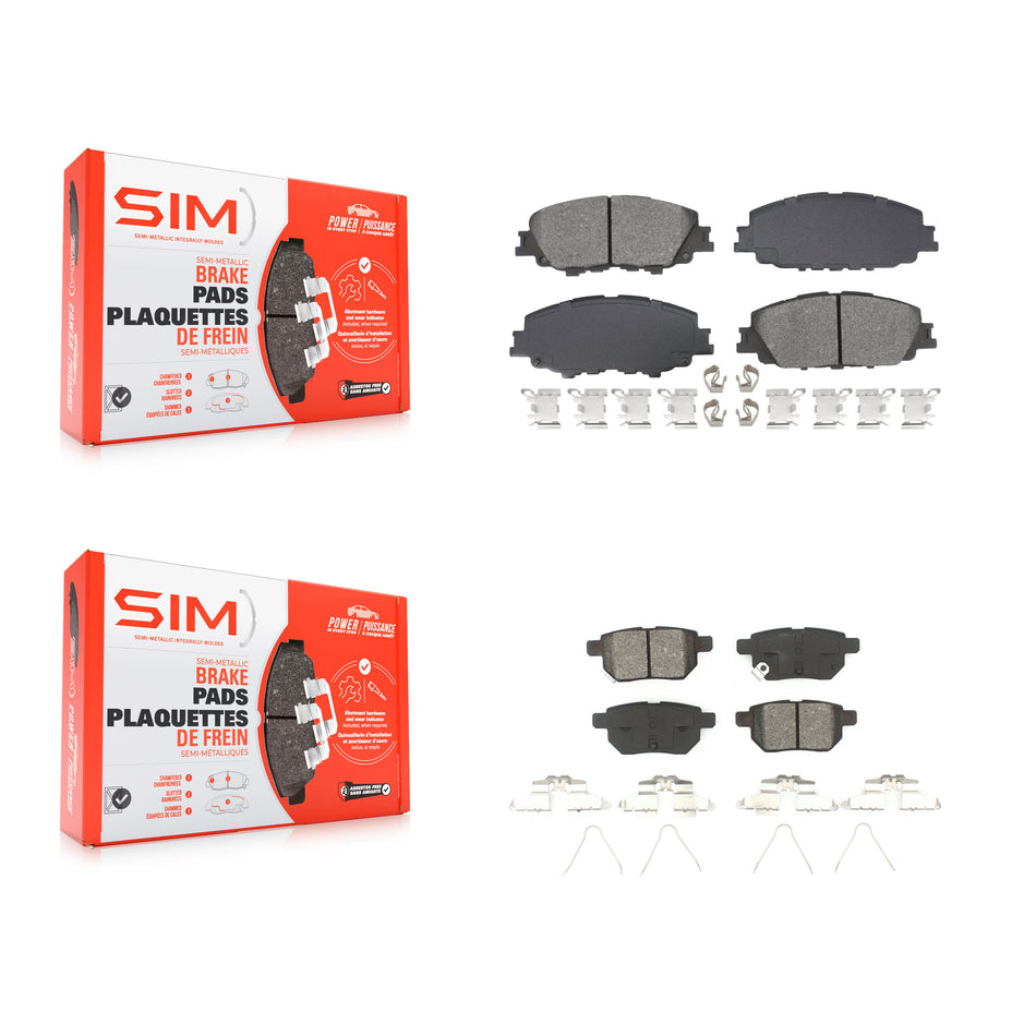 Front Rear Semi-Metallic Brake Pads Kit For Toyota Corolla Prius Prime KSM-100616
