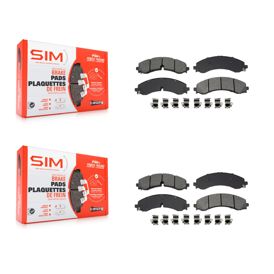 Front Rear Semi-Metallic Brake Pads Kit For GMC Chevrolet Sierra 2500 HD Silverado 3500 KSM-100621