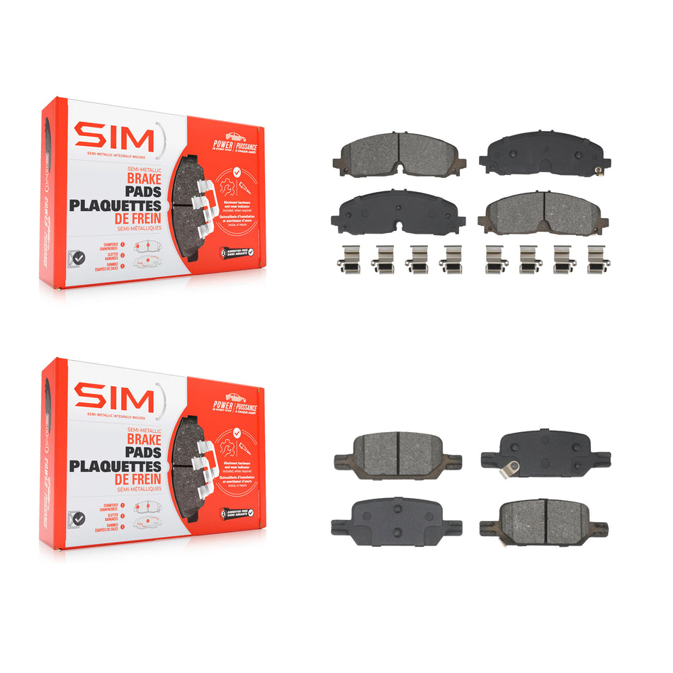 Front Rear Semi-Metallic Brake Pads Kit For 2021-2022 Chevrolet Colorado GMC Canyon KSM-100630