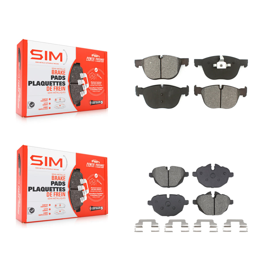 Front Rear Semi-Metallic Brake Pads Kit For 2016-2018 BMW X4 M40i KSM-100635