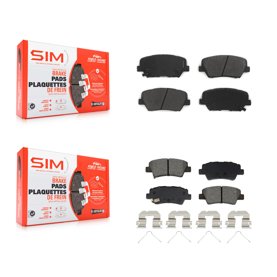 Front Rear Semi-Metallic Brake Pads Kit For 2019-2022 Hyundai Nexo KSM-100640