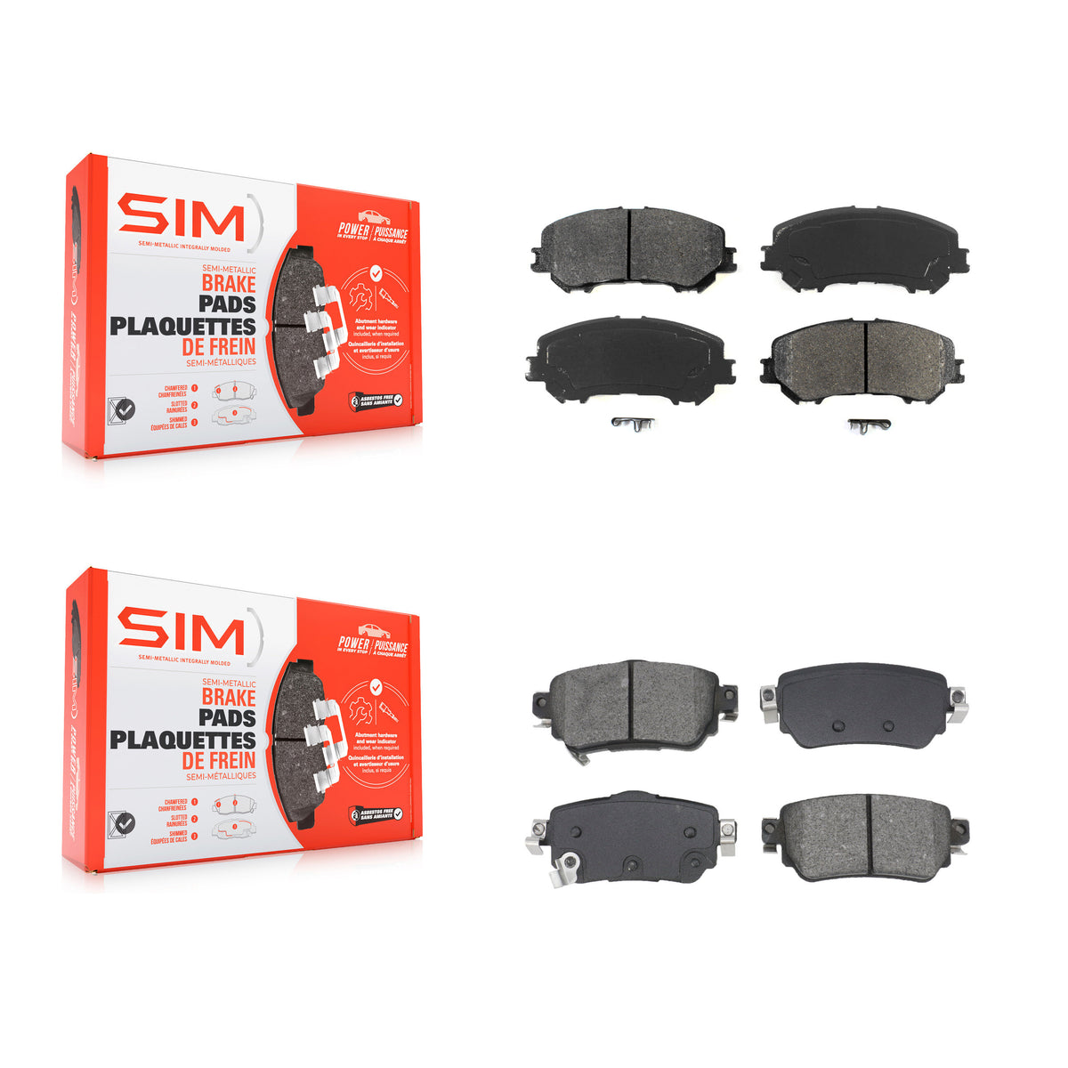 Front Rear Semi-Metallic Brake Pads Kit For Nissan Rogue Sport Qashqai KSM-100648