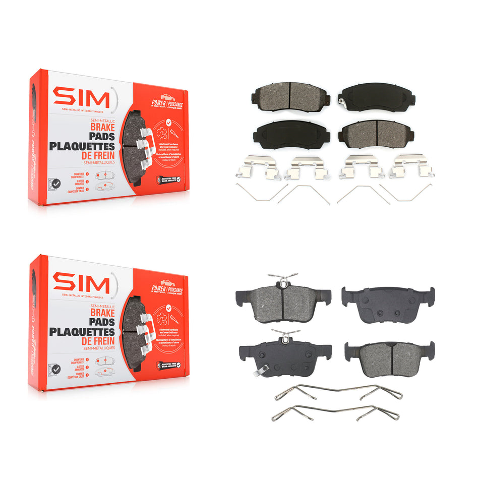 Front Rear Semi-Metallic Brake Pads Kit For Acura RDX TLX KSM-100657