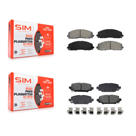 Front Rear Semi-Metallic Brake Pads Kit For Jeep Wrangler With 328mm Diameter Rotor KSM-100686