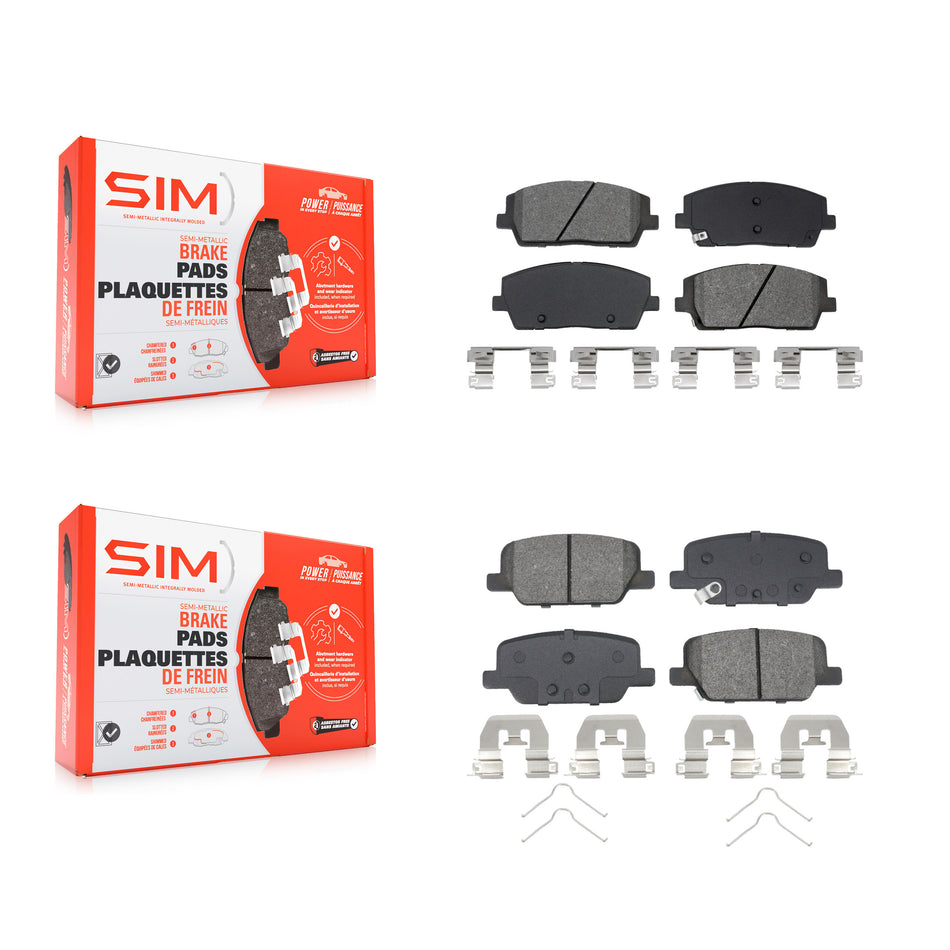 Front Rear Semi-Metallic Brake Pads Kit For Hyundai Palisade Kia Telluride KSM-100688