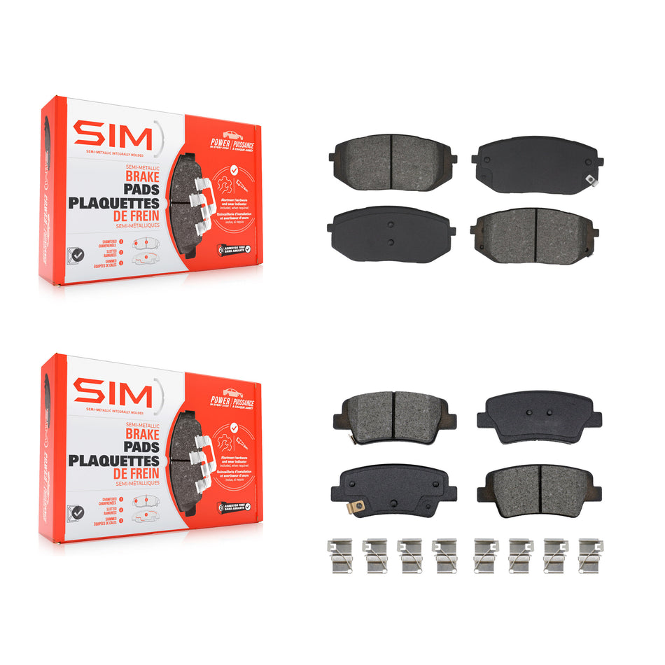 Front Rear Semi-Metallic Brake Pads Kit For 2023-2025 Kia Niro KSM-100690