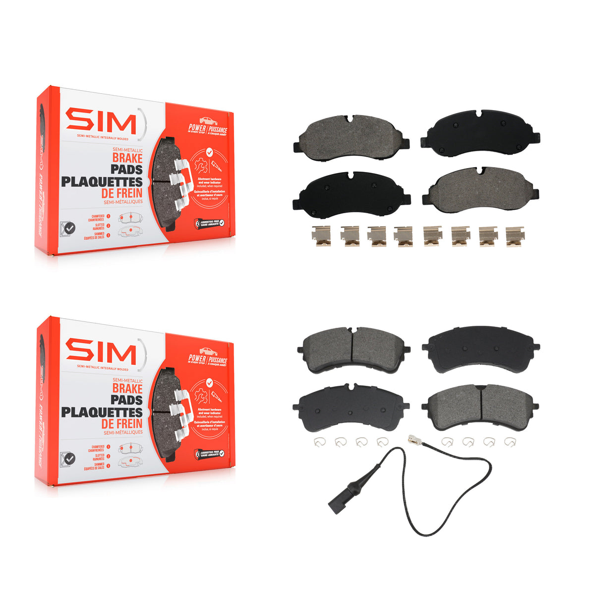 Front Rear Semi-Metallic Brake Pads Kit For Ford Transit-250 Transit-150 Transit-350 HD KSM-100694