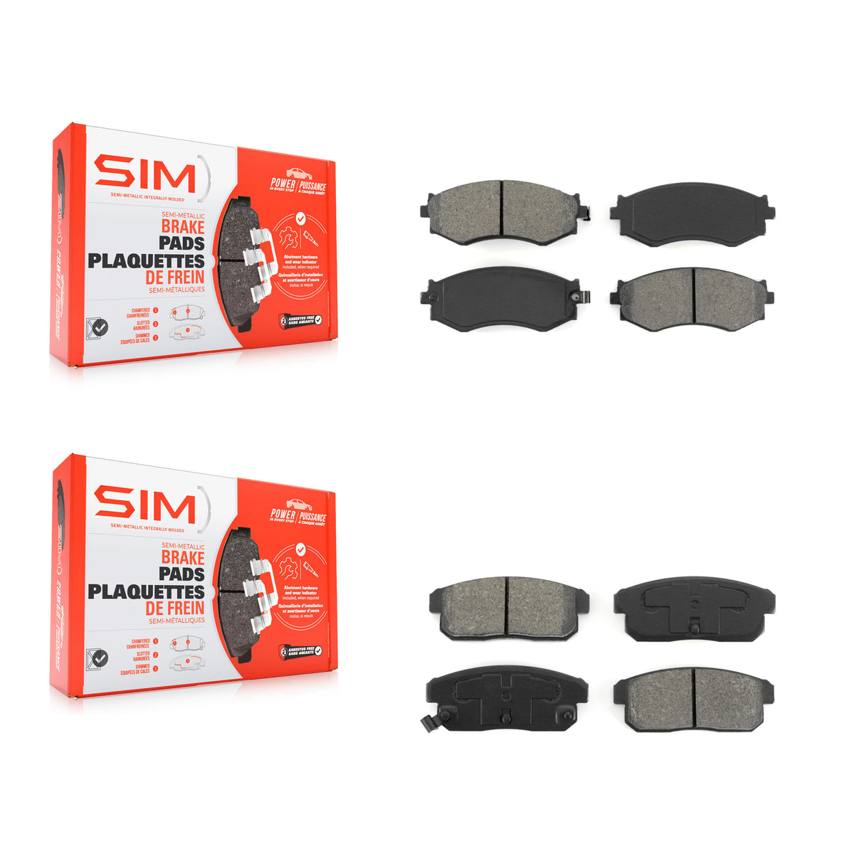 Front Rear Semi-Metallic Brake Pads Kit For 2001 Nissan Sentra 1.8L From 06 01 KSM-100708