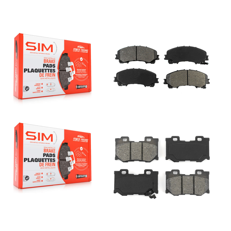Front Rear Semi-Metallic Brake Pads Kit For INFINITI Q50 Q60 With Dual Piston Caliper KSM-100714