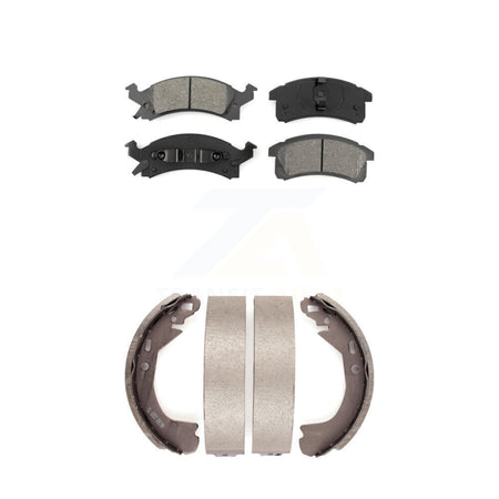 Front Rear Semi-Metallic Brake Pads Drum Shoes Kit For Chevrolet Cavalier Beretta Corsica KSN-100109