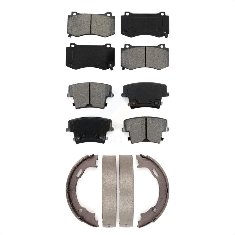 Front Rear Semi-Metallic Brake Pads And Parking Shoes Kit For Dodge Charger KSN-100867
