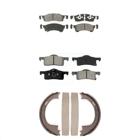 Front Rear Semi-Metallic Brake Pads Parking Shoe Kit For 02 Ford Expedition From 03 19 KSN-100878