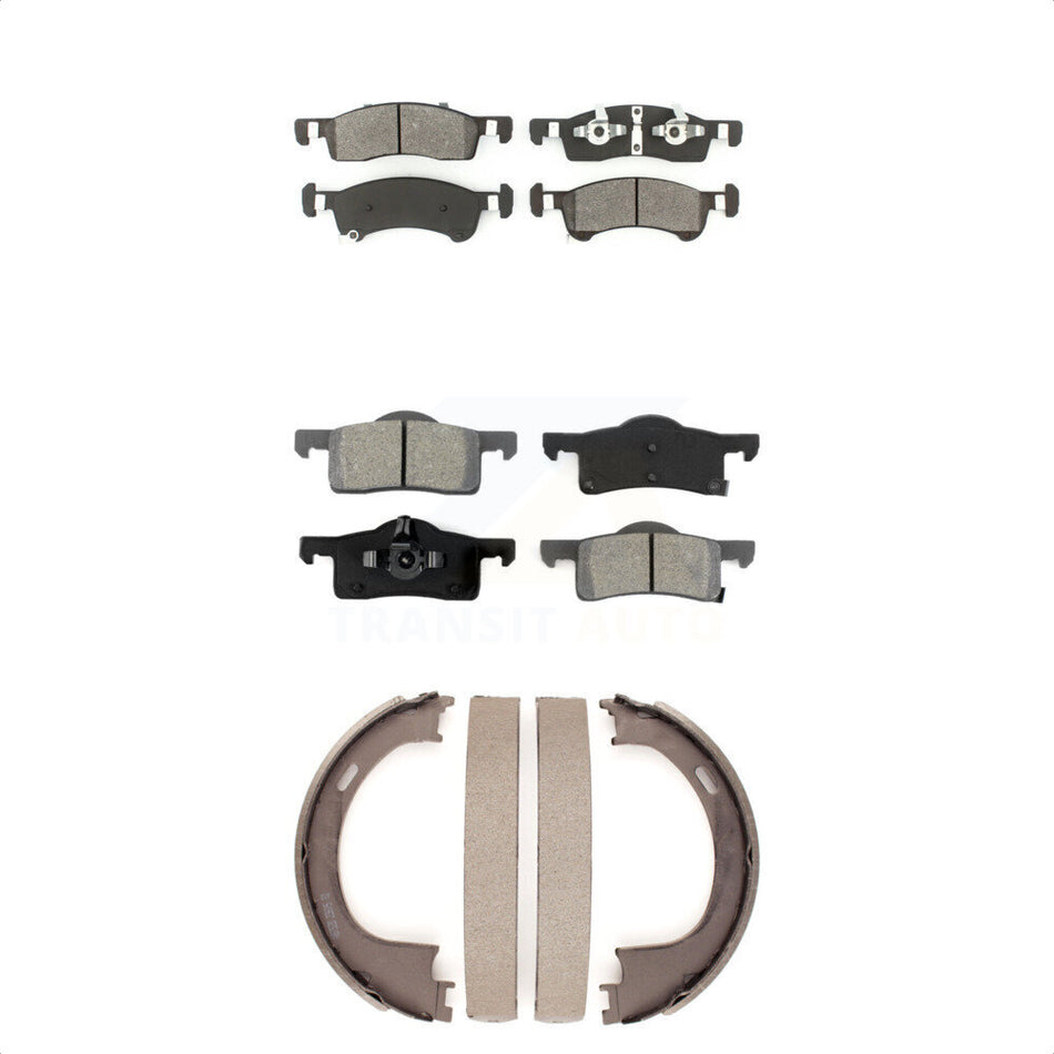 Front Rear Semi-Metallic Brake Pads Parking Shoe Kit For 02 Ford Expedition From 03 19 KSN-100878