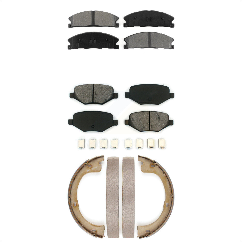 Front Rear Semi-Metallic Brake Pads And Parking Shoes Kit For Lincoln MKT KSN-100888