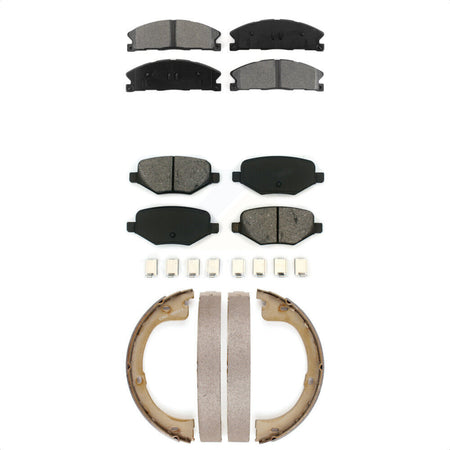 Front Rear Semi-Metallic Brake Pads And Parking Shoes Kit For Lincoln MKT KSN-100888
