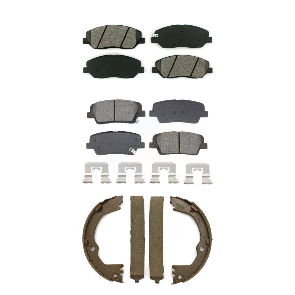 Front Rear Semi-Metallic Brake Pads And Parking Shoes Kit For Hyundai Santa Fe XL 3.3L KSN-100890