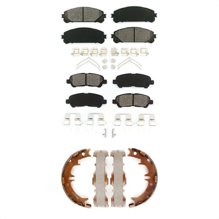 Front Rear Semi-Metallic Brake Pads And Parking Shoes Kit For 2008-2013 Toyota Highlander KSN-100892