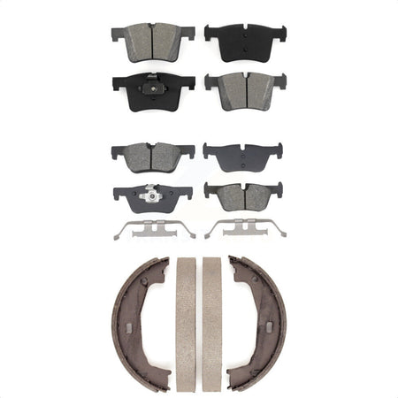 Front Rear Semi-Metallic Brake Pads And Parking Shoes Kit For BMW 320i xDrive 328i 328d KSN-100897