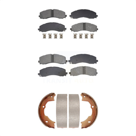Front Rear Semi-Metallic Brake Pads Parking Shoe Kit For Ram 3500 With Single Wheels KSN-100902