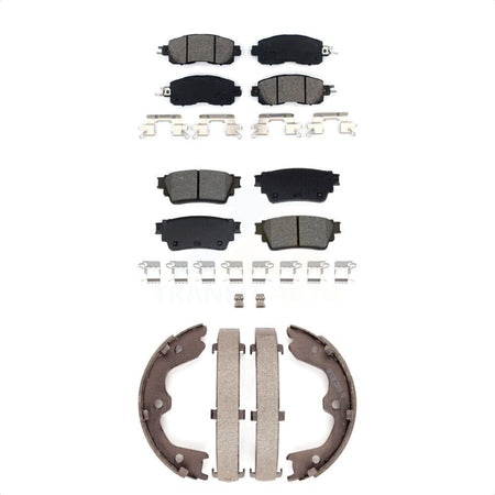 Front Rear Semi-Metallic Brake Pads And Parking Shoes Kit For Nissan Altima KSN-100904