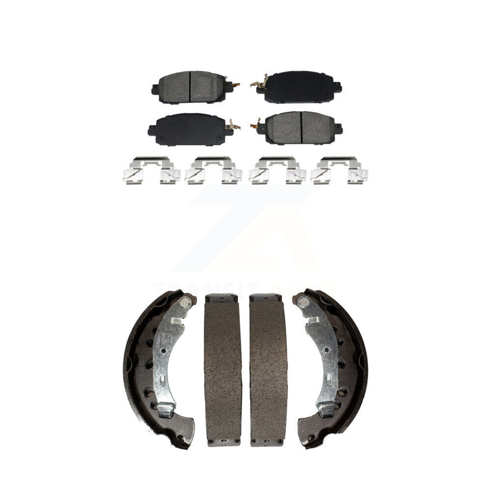 Front Rear Semi-Metallic Brake Pads And Drum Shoes Kit For 2020-2023 Nissan Sentra KSN-100912