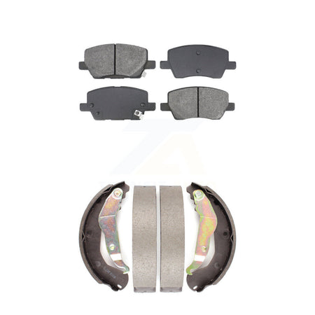Front Rear Semi-Metallic Brake Pads And Drum Shoes Kit For 2018-2020 Chevrolet Sonic KSN-100917