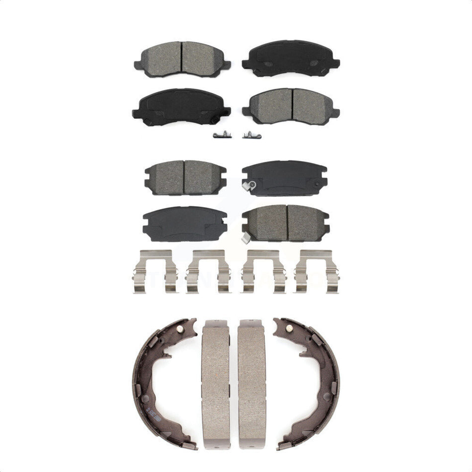 Front Rear Semi-Metallic Brake Pads And Parking Shoes Kit For Mitsubishi Eclipse Galant KSN-100920