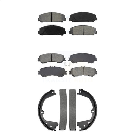 Front Rear Semi-Metallic Brake Pads And Parking Shoes Kit For 2017-2023 Nissan TITAN KSN-100922