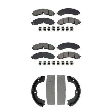 Front Rear Semi-Metallic Brake Pads And Parking Shoe Kit For GMC Chevrolet Sierra 2500 HD KSN-100923