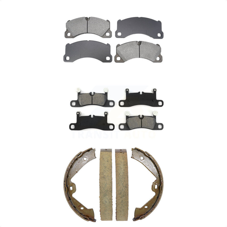 Front Rear Semi-Metallic Brake Pads And Parking Shoes Kit For Volkswagen Touareg Porsche KSN-100927