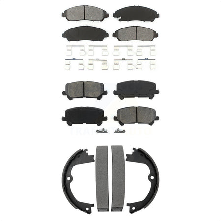 Front Rear Semi-Metallic Brake Pads Parking Shoes Kit For Honda Pilot Ridgeline Acura MDX KSN-100928