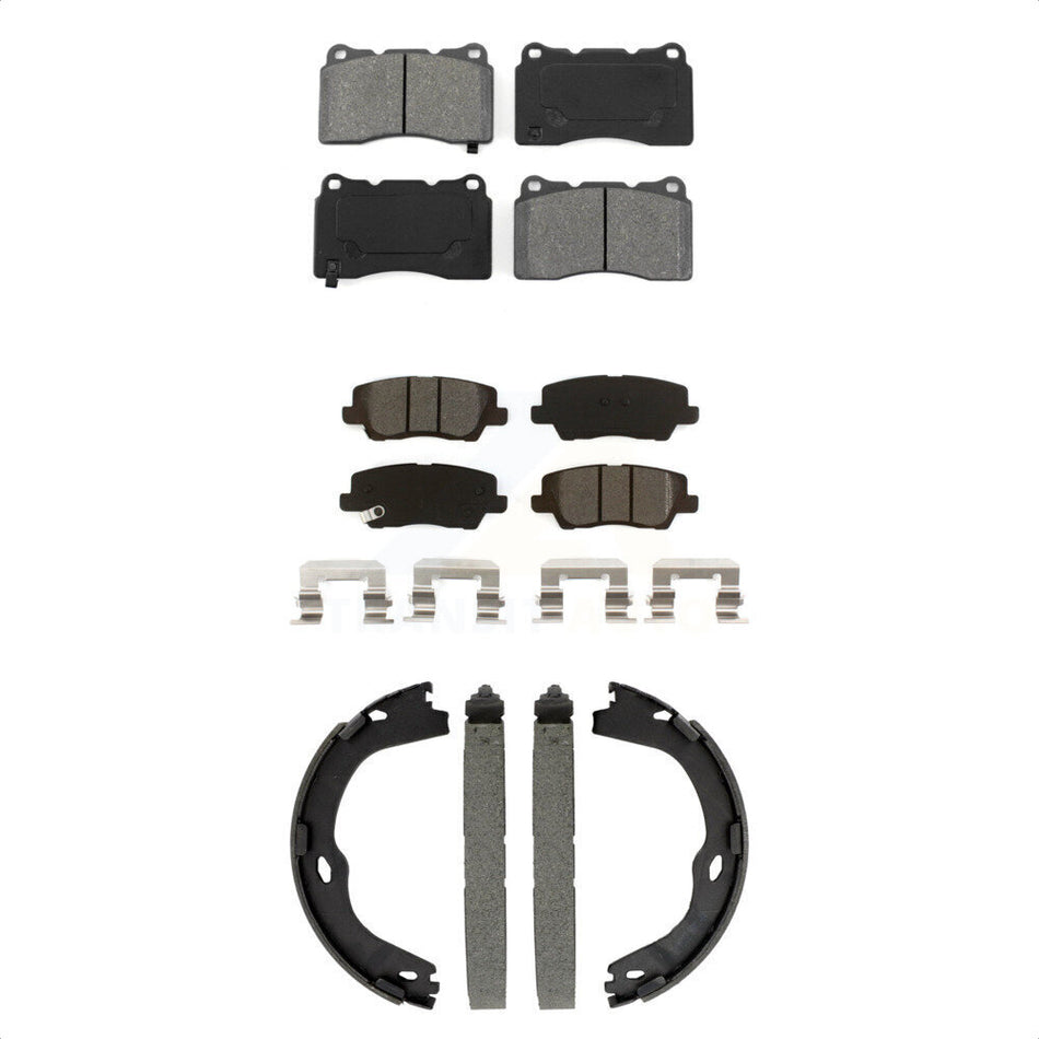Front Rear Semi-Metallic Brake Pads And Parking Shoes Kit For Cadillac ATS CTS KSN-100931