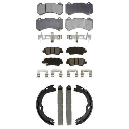 Front Rear Semi-Metallic Brake Pads And Parking Shoes Kit For Cadillac CTS KSN-100940