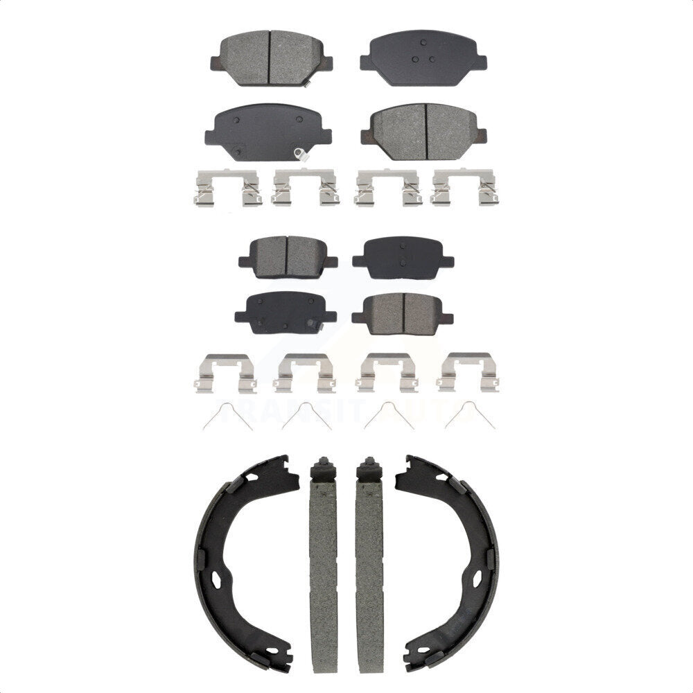 Front Rear Semi-Metallic Brake Pads And Parking Shoes Kit For Chevrolet Camaro KSN-100942