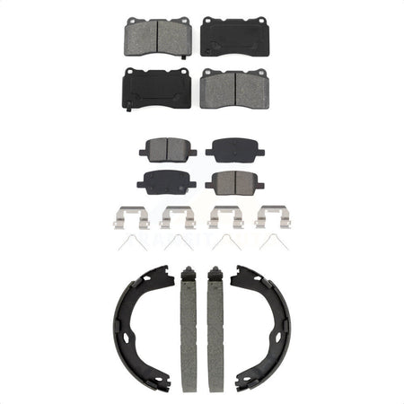 Front Rear Semi-Metallic Brake Pads And Parking Shoes Kit For Chevrolet Camaro KSN-100943