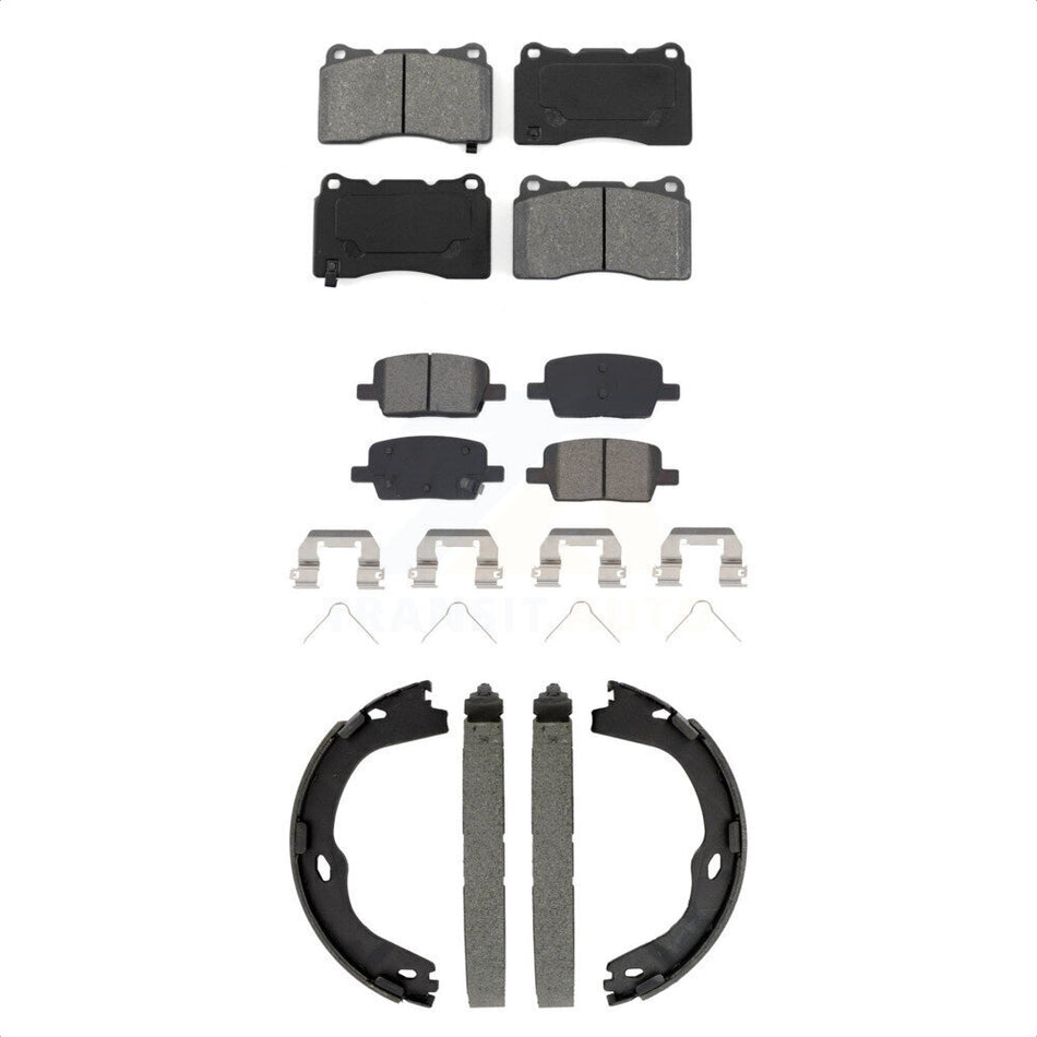 Front Rear Semi-Metallic Brake Pads And Parking Shoes Kit For Chevrolet Camaro KSN-100943