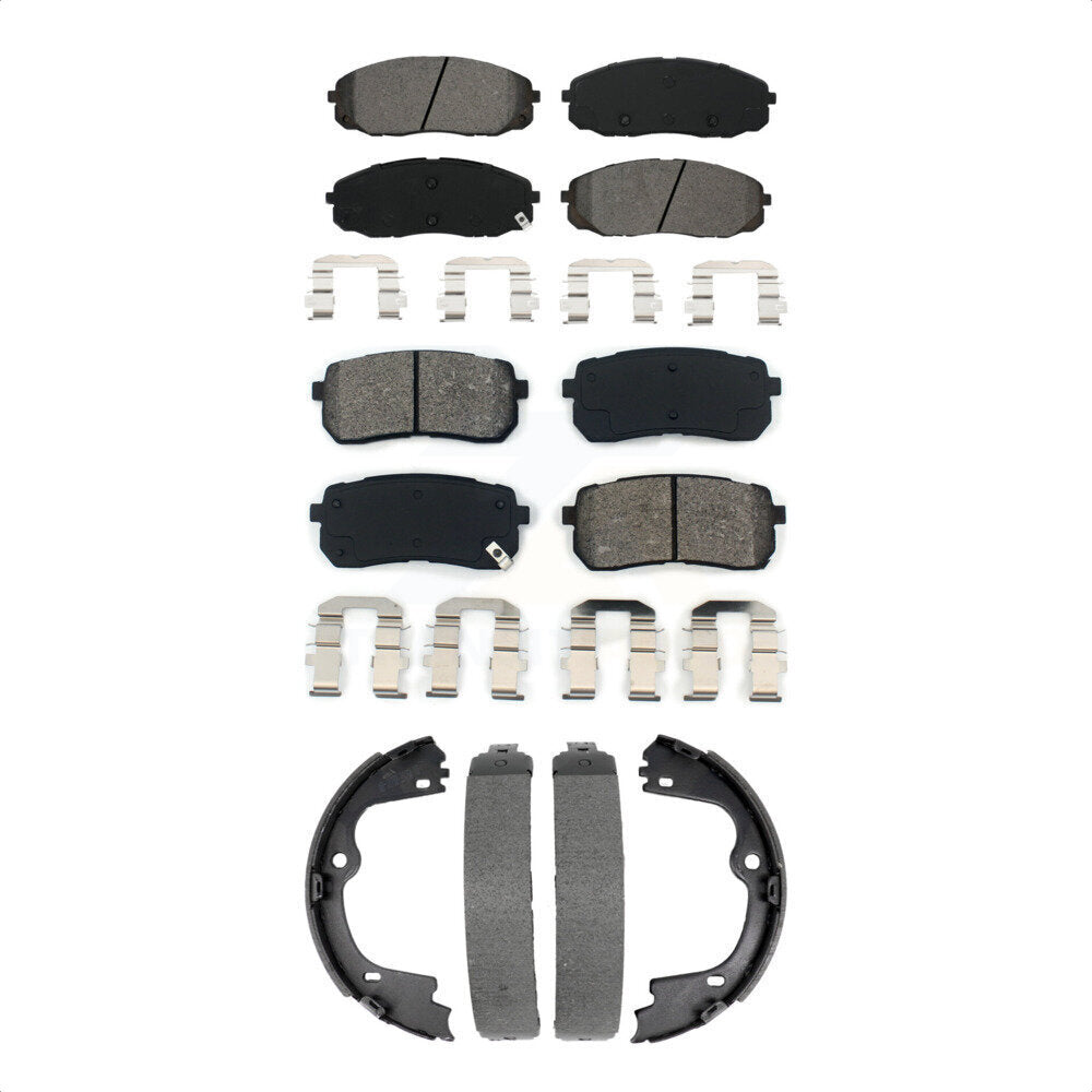 Front Rear Semi-Metallic Brake Pads And Parking Shoes Kit For Kia Sedona KSN-100947
